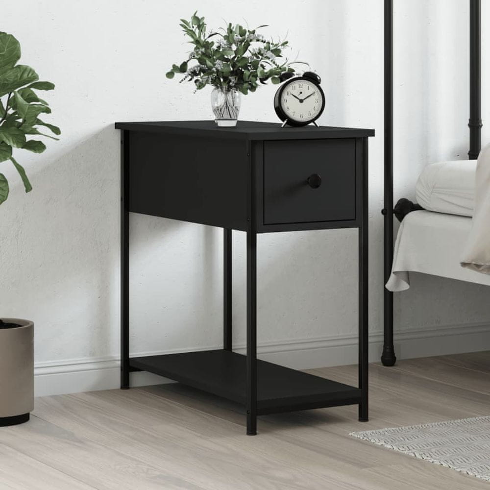 Vidaxl Nočný stolík čierny 30x60x60 cm kompozitné drevo